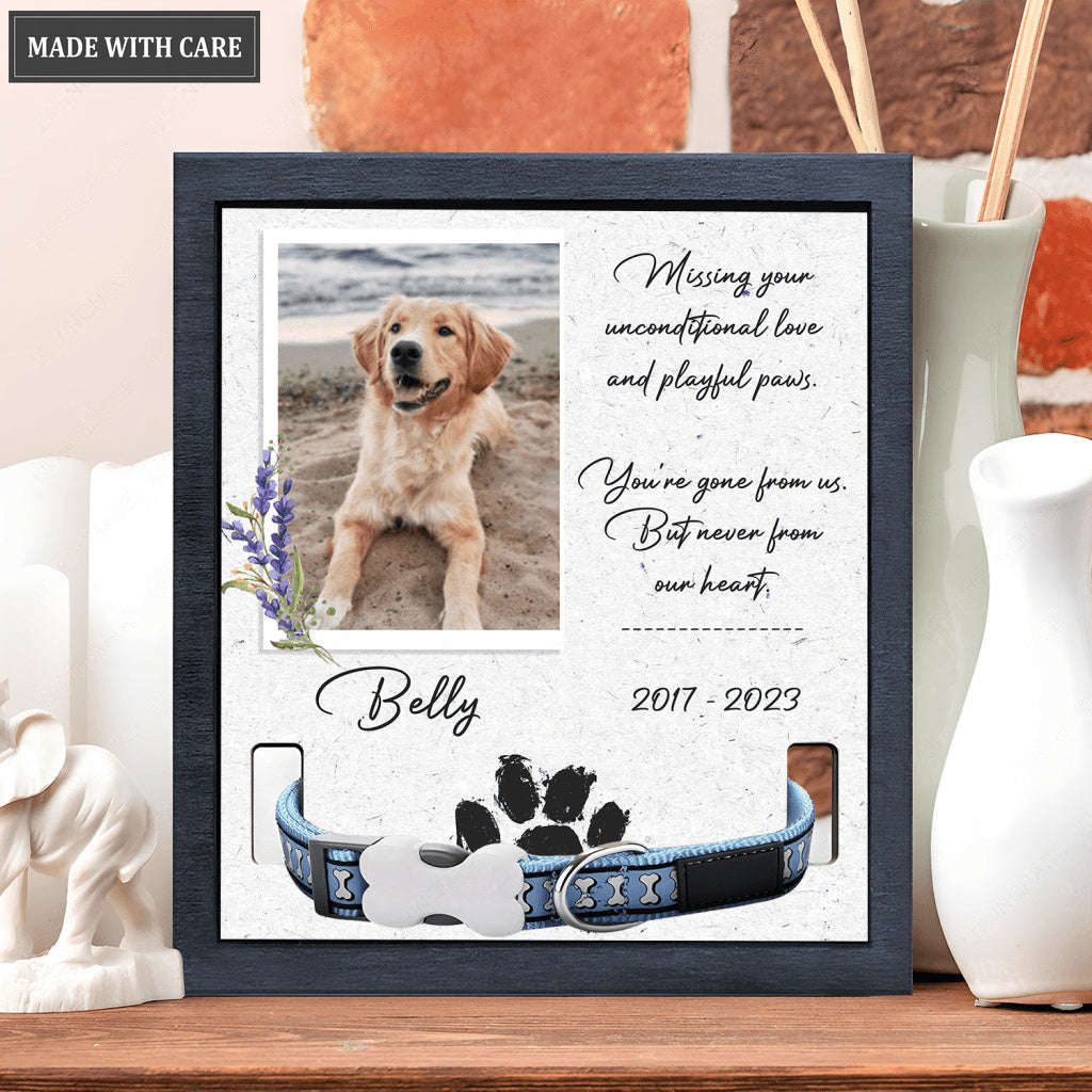 Pet Photo Flower Missing Your Unconditional Love - Personalized Custom Pet Memorial Sign