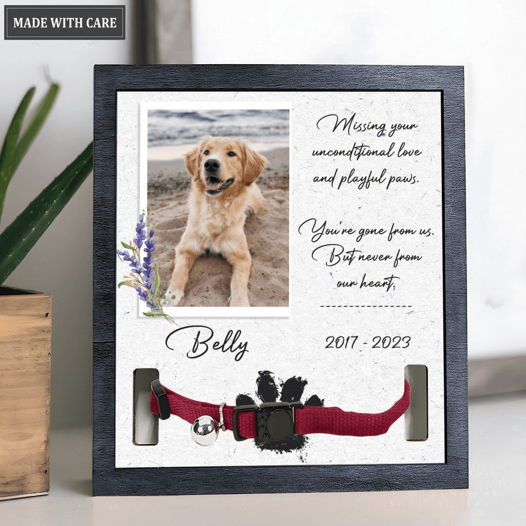 Pet Photo Flower Missing Your Unconditional Love - Personalized Custom Pet Memorial Sign