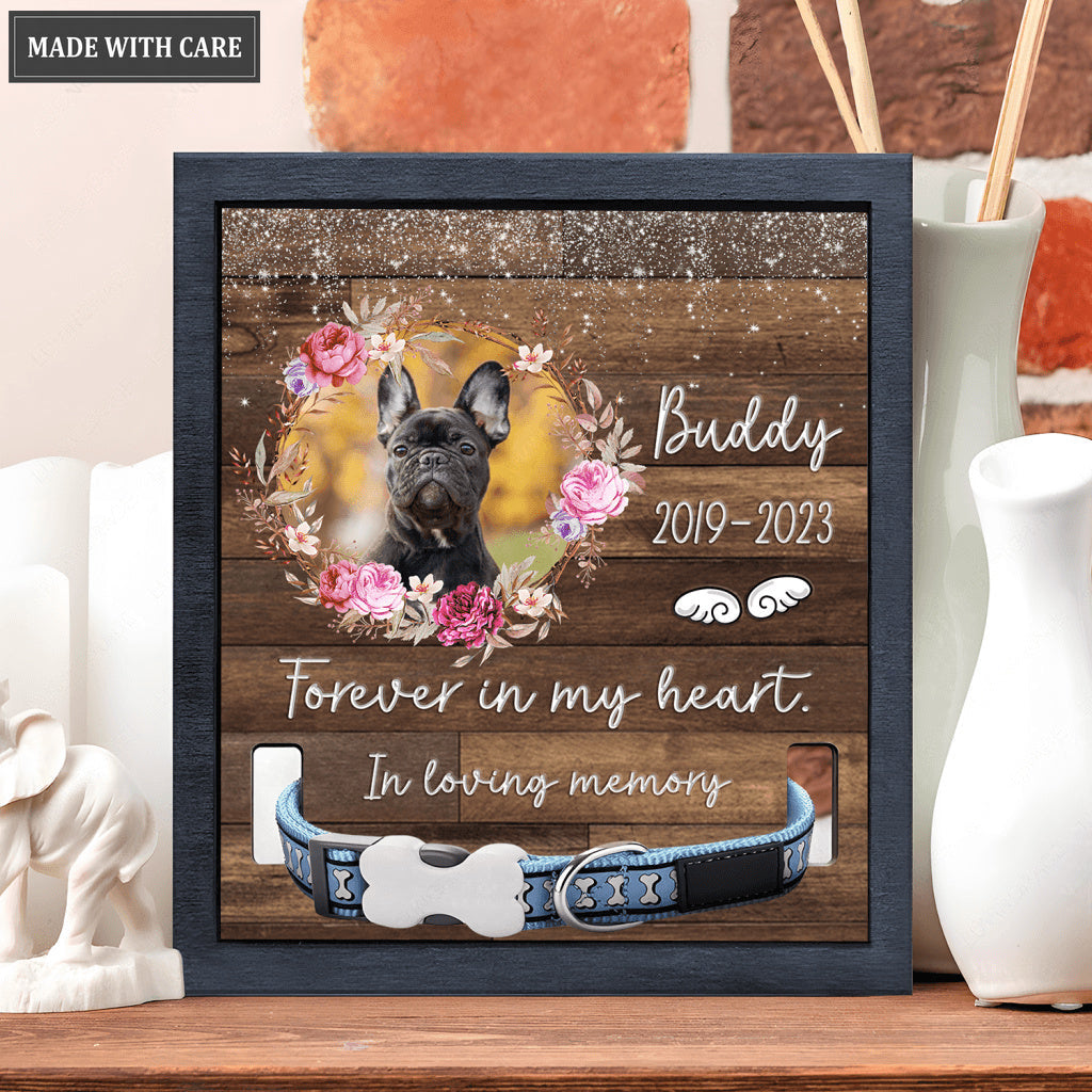 Pink Floral On Wood Forever In My Heart - Personalized Custom Pet Memorial Sign