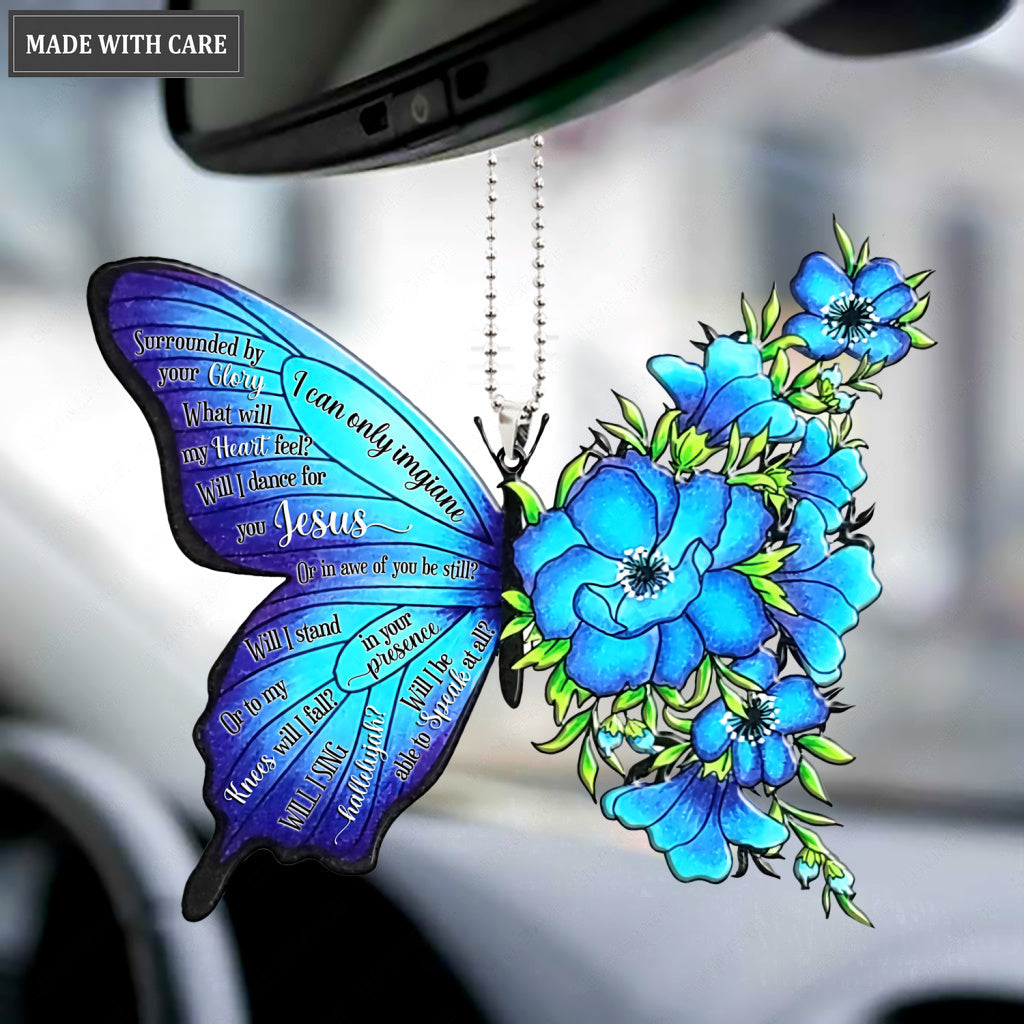 Blue Butterfly Surrounded By The Glory Ornament