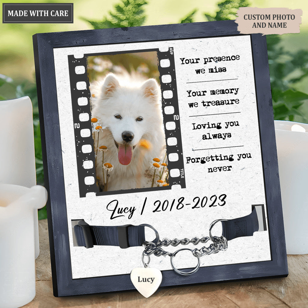 Vintage Film Photo Your Presence We Miss - Personalized Custom Pet Memorial Sign