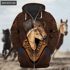 Faith Over Fear Horse Zipper Hoodie