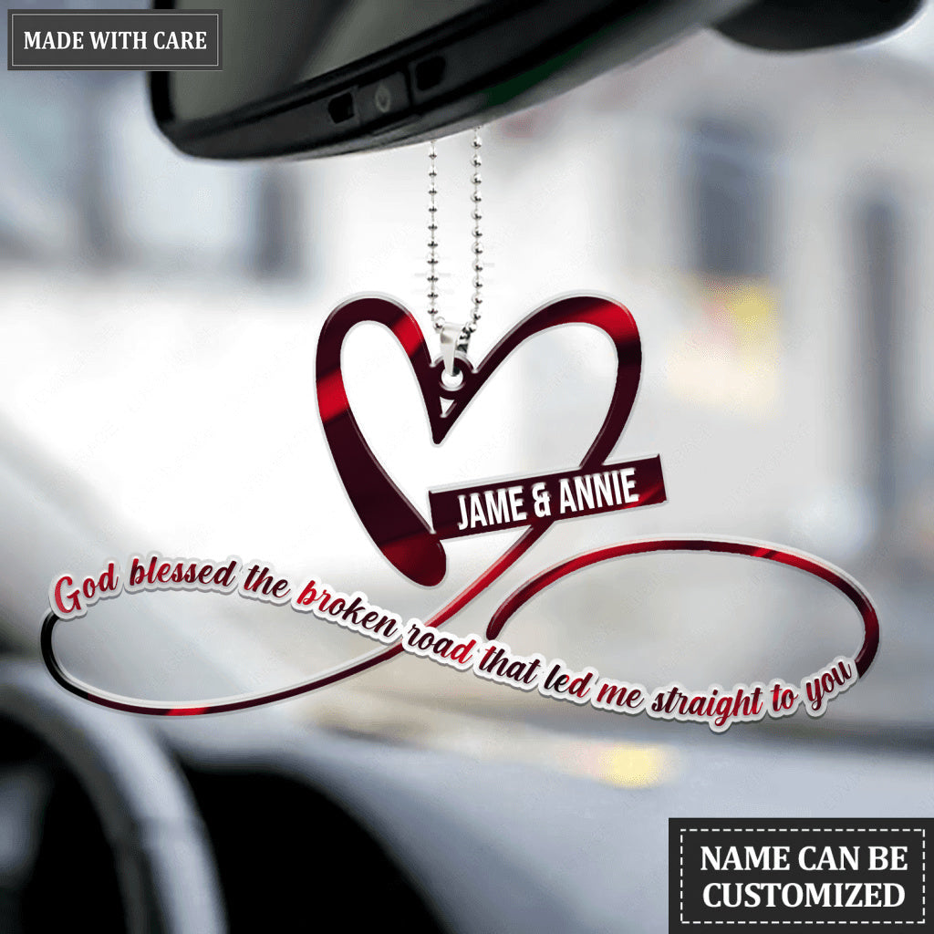 Personalized Heart And Infinity God Blessed Ornament