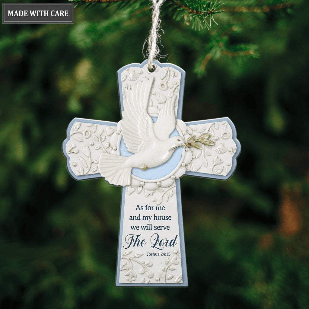 Dove and Cross As For Me And My House Ornament