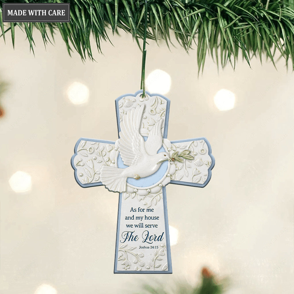 Dove and Cross As For Me And My House Ornament