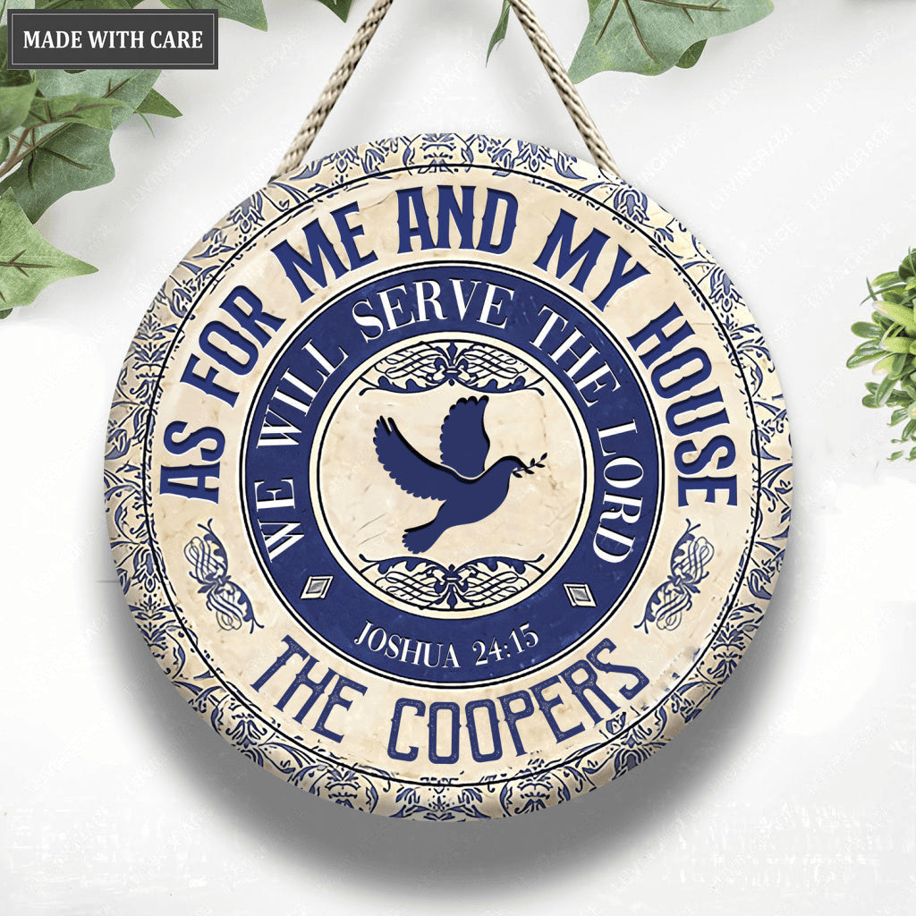 Dove Serve The Lord Personalized Circle Sign