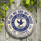 Dove Serve The Lord Personalized Circle Sign
