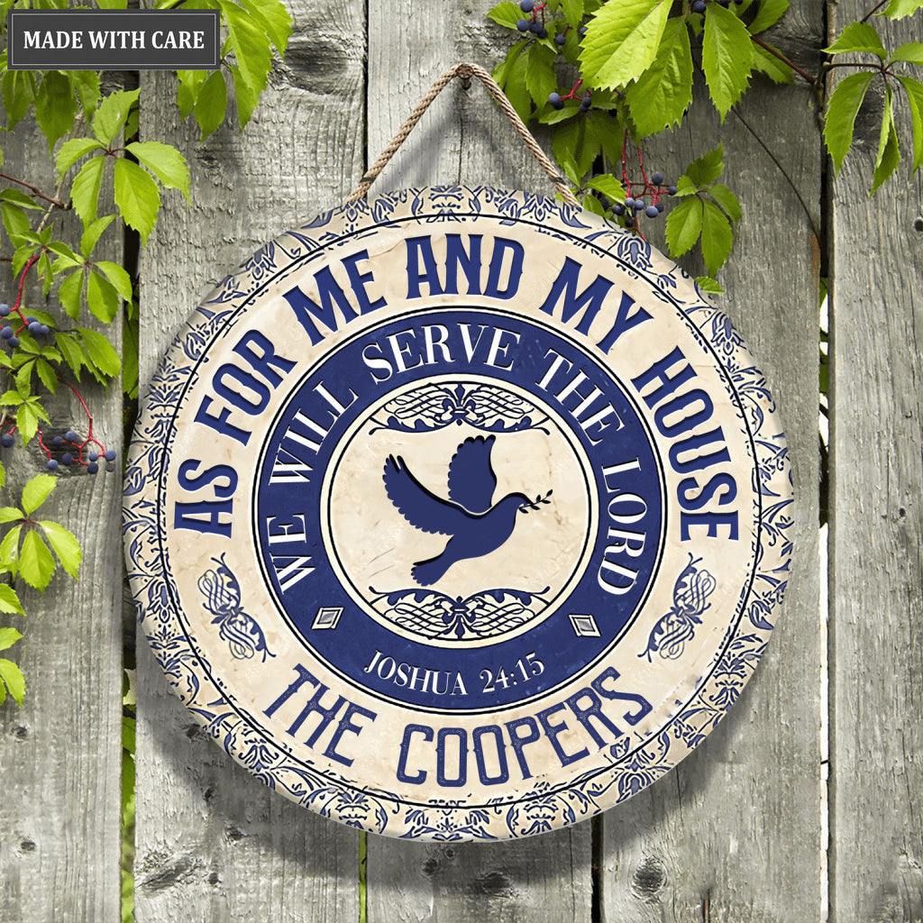 Dove Serve The Lord Personalized Circle Sign
