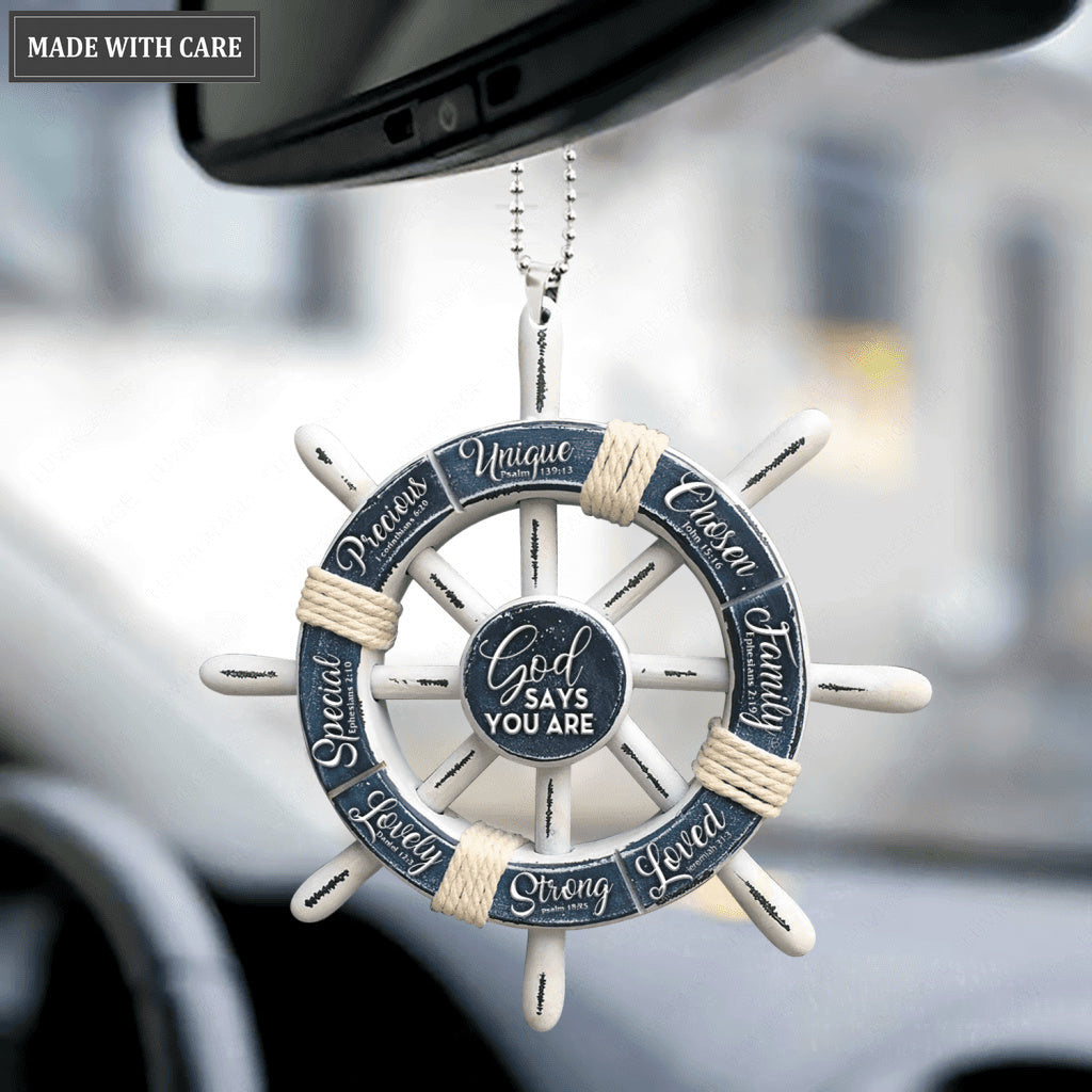 Ship Wheel God Says You Are Ornament