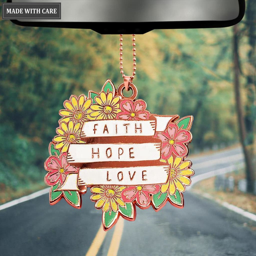 Floral Faith Hope Love Ornament