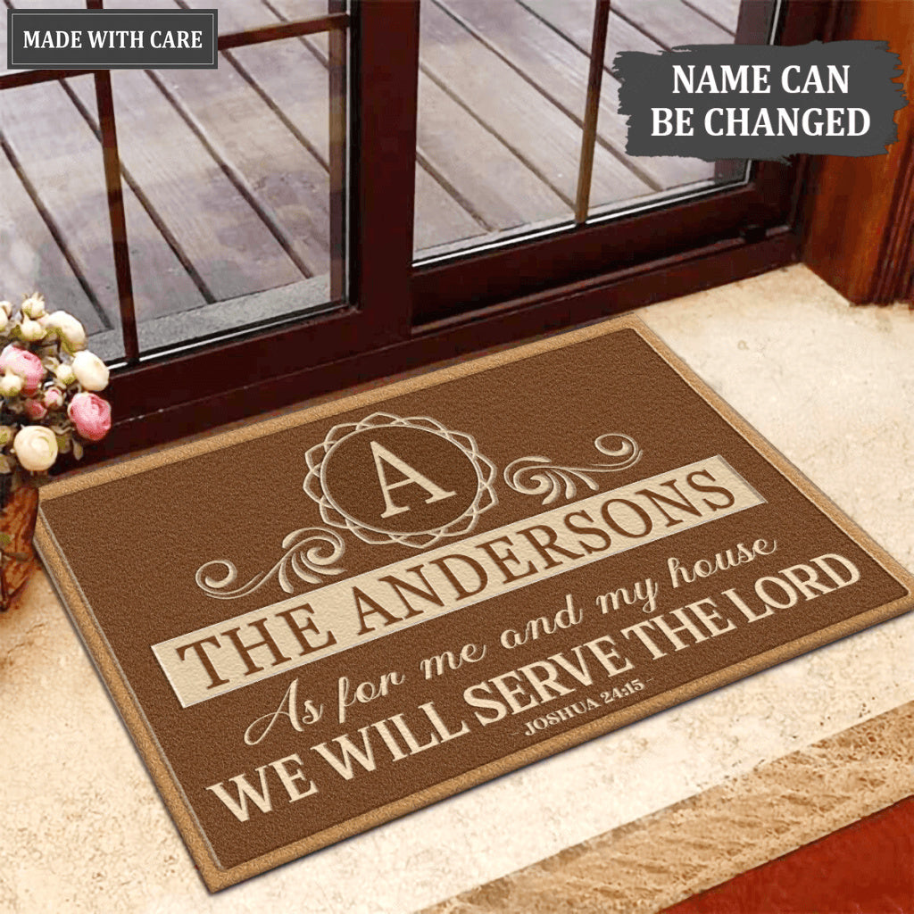Luvingrace L137 Vintage Monogram Collection As For My House Personalized Doormat