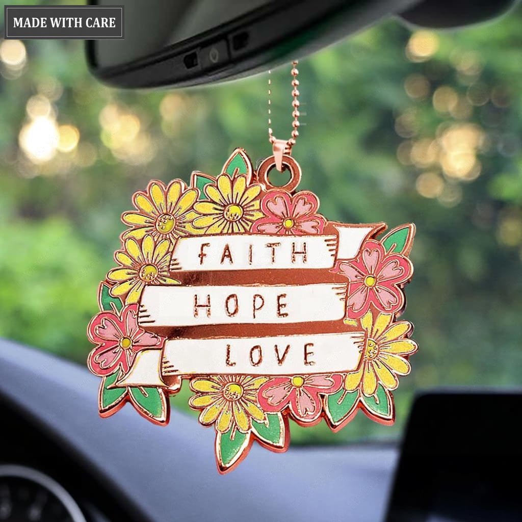 Floral Faith Hope Love Ornament