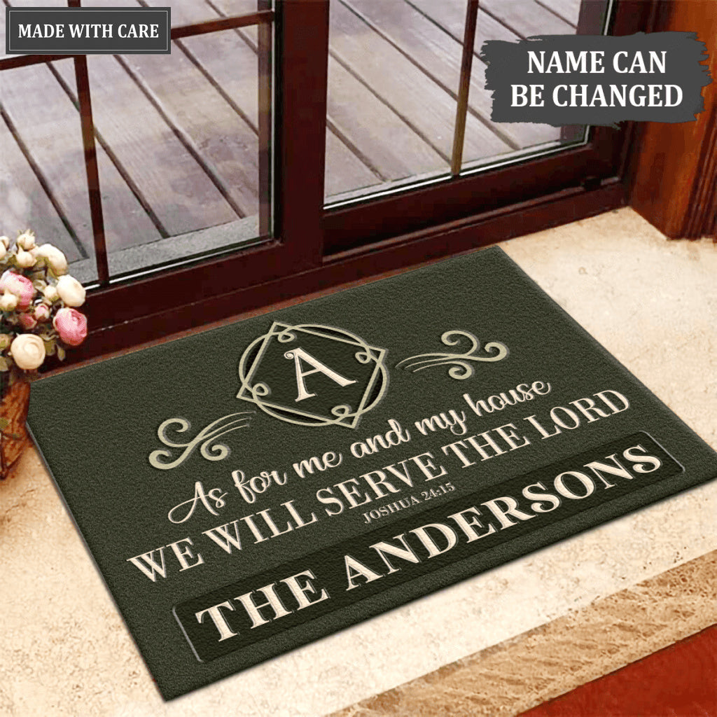 Luvingrace L138 Vintage Monogram Collection As For My House Personalized Doormat