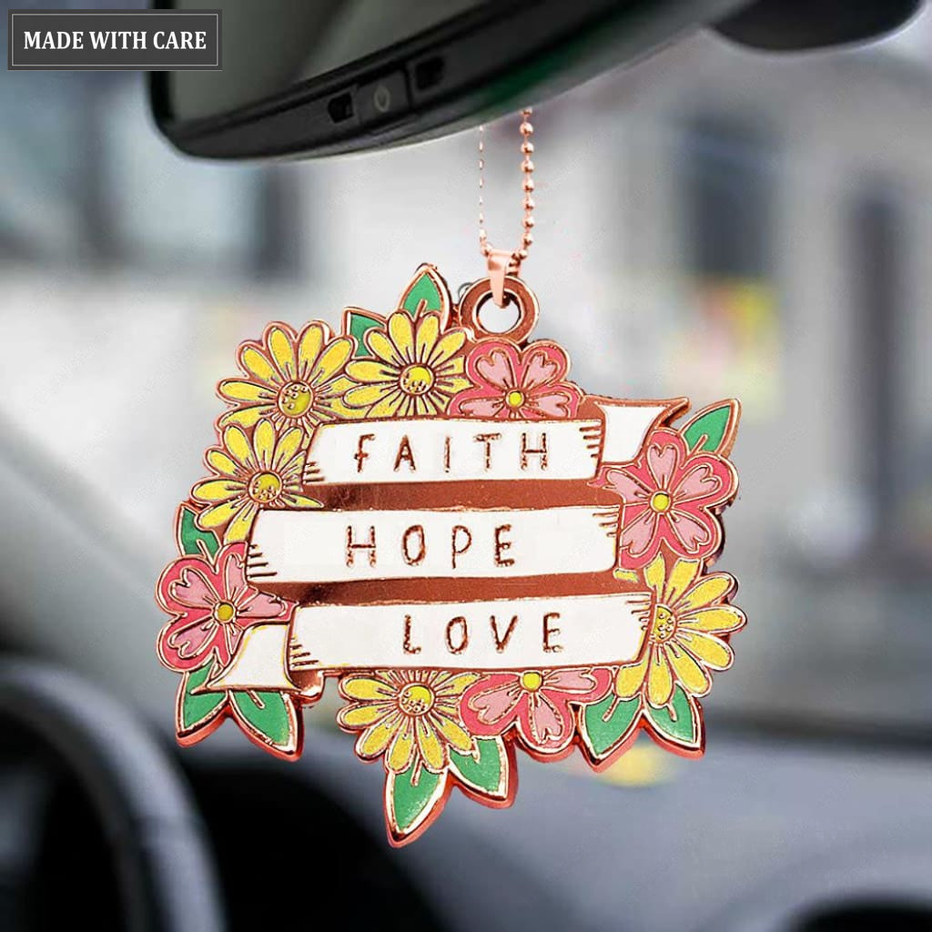Floral Faith Hope Love Ornament
