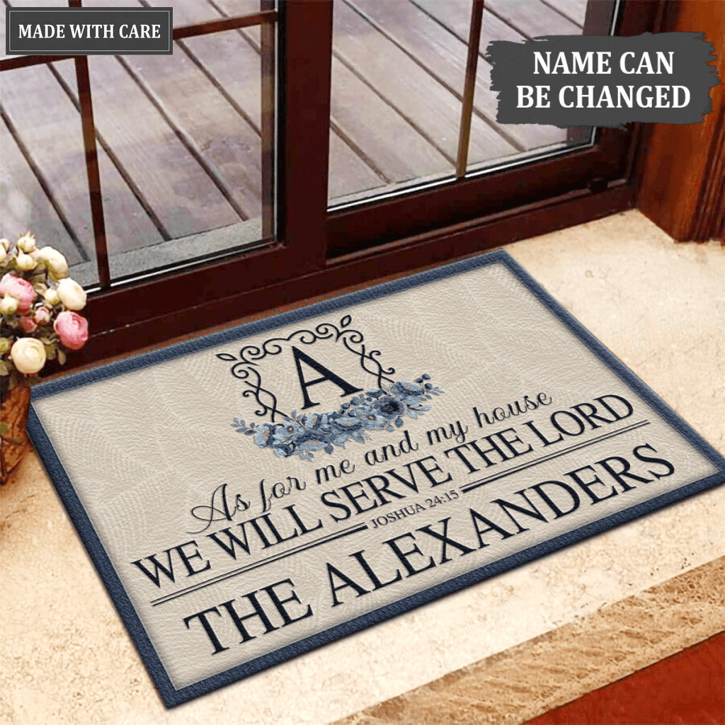 Luvingrace L140 Floral Monogram Collection As For My House Personalized Doormat