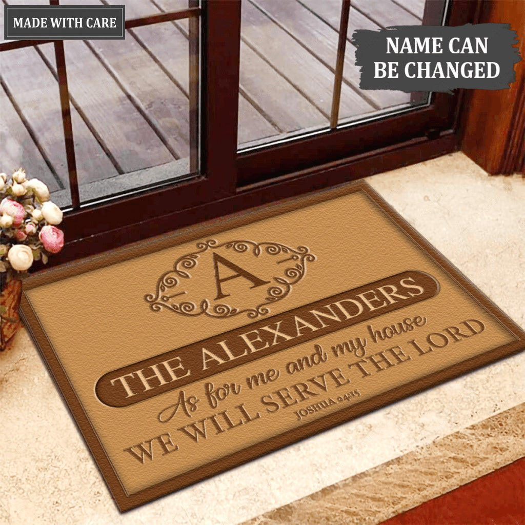 Luvingrace L142 Vintage Monogram Collection As For My House Personalized Doormat