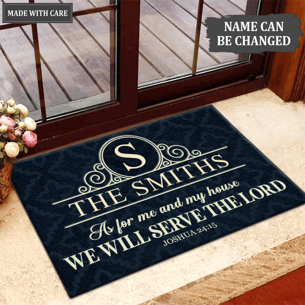 Luvingrace L143 Vintage Monogram Collection As For My House Personalized Doormat