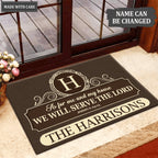 Luvingrace L144 Vintage Monogram Collection As For My House Personalized Doormat