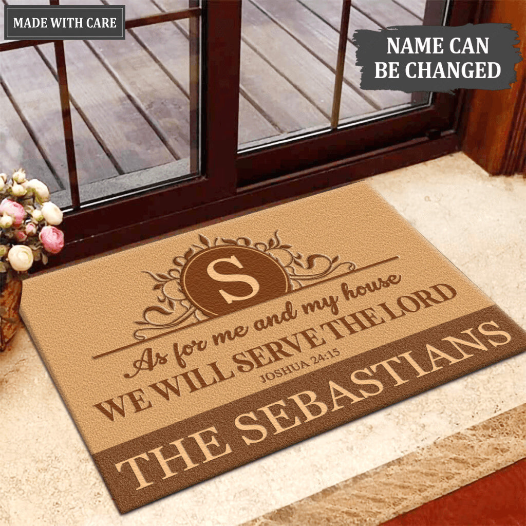 Luvingrace L145 Vintage Monogram Collection As For My House Personalized Doormat