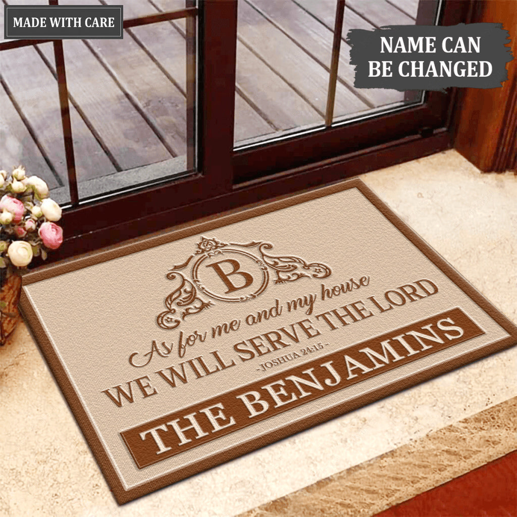 Luvingrace L146 Vintage Monogram Collection As For My House Personalized Doormat