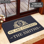 Luvingrace L147 Vintage Monogram Collection We Are Covered Personalized Doormat