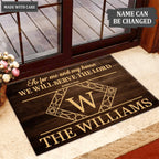 Luvingrace L150 Vintage Monogram Collection As For My House Personalized Doormat
