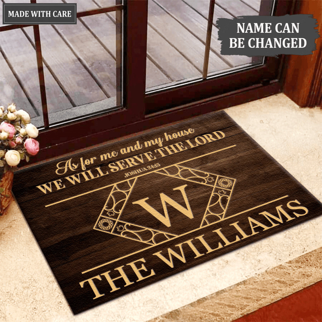 Luvingrace L150 Vintage Monogram Collection As For My House Personalized Doormat