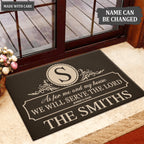 Luvingrace L151 Vintage Monogram Collection As For My House Personalized Doormat