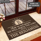 Luvingrace L152 Vintage Monogram Collection As For My House Personalized Doormat