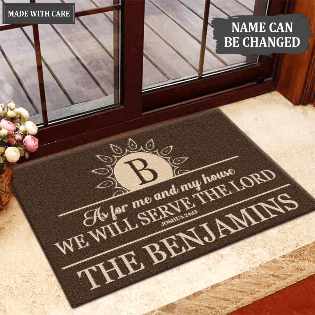 Luvingrace L152 Vintage Monogram Collection As For My House Personalized Doormat