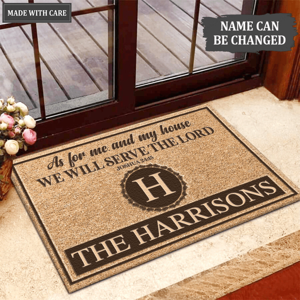 Luvingrace L153 Vintage Monogram Collection As For My House Personalized Doormat