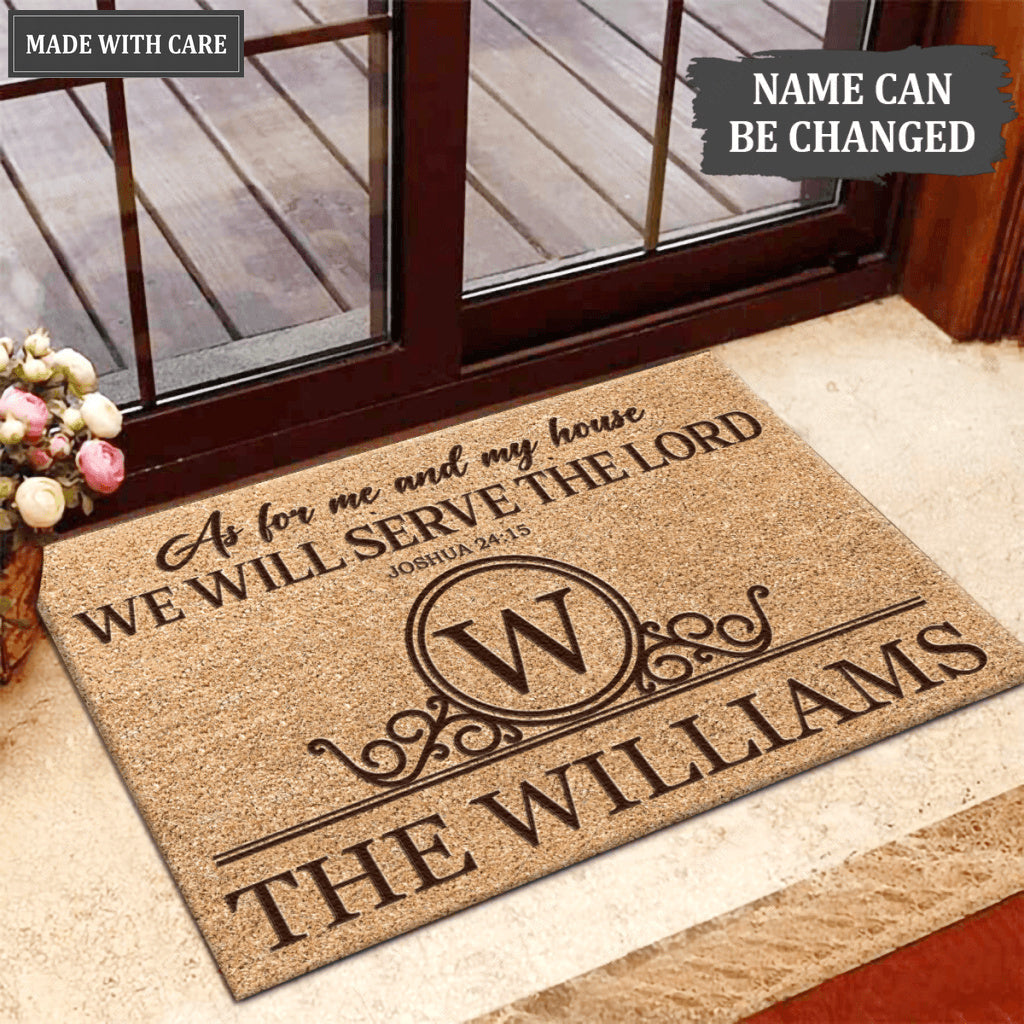 Luvingrace L154 Vintage Monogram Collection As For My House Personalized Doormat