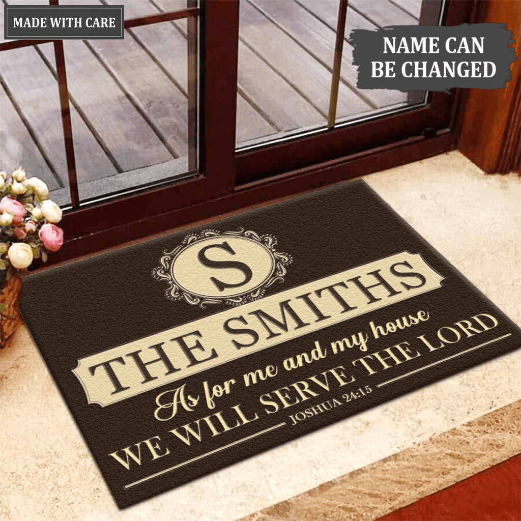 Luvingrace L156 Vintage Monogram Collection As For My House Personalized Doormat