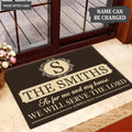 Luvingrace L156 Vintage Monogram Collection As For My House Personalized Doormat