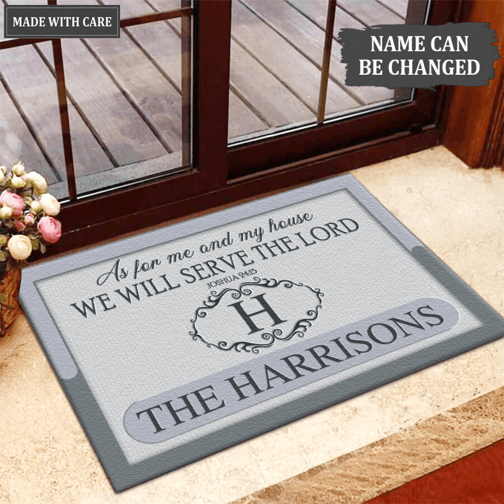 Luvingrace L158 Vintage Monogram Collection As For My House Personalized Doormat