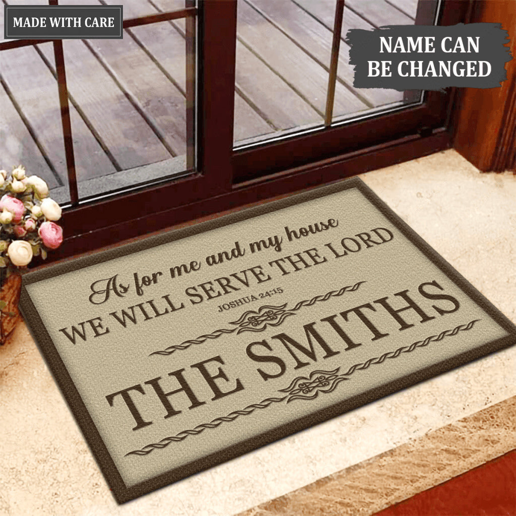 Luvingrace L160 Vintage Monogram Collection As For My House Personalized Doormat