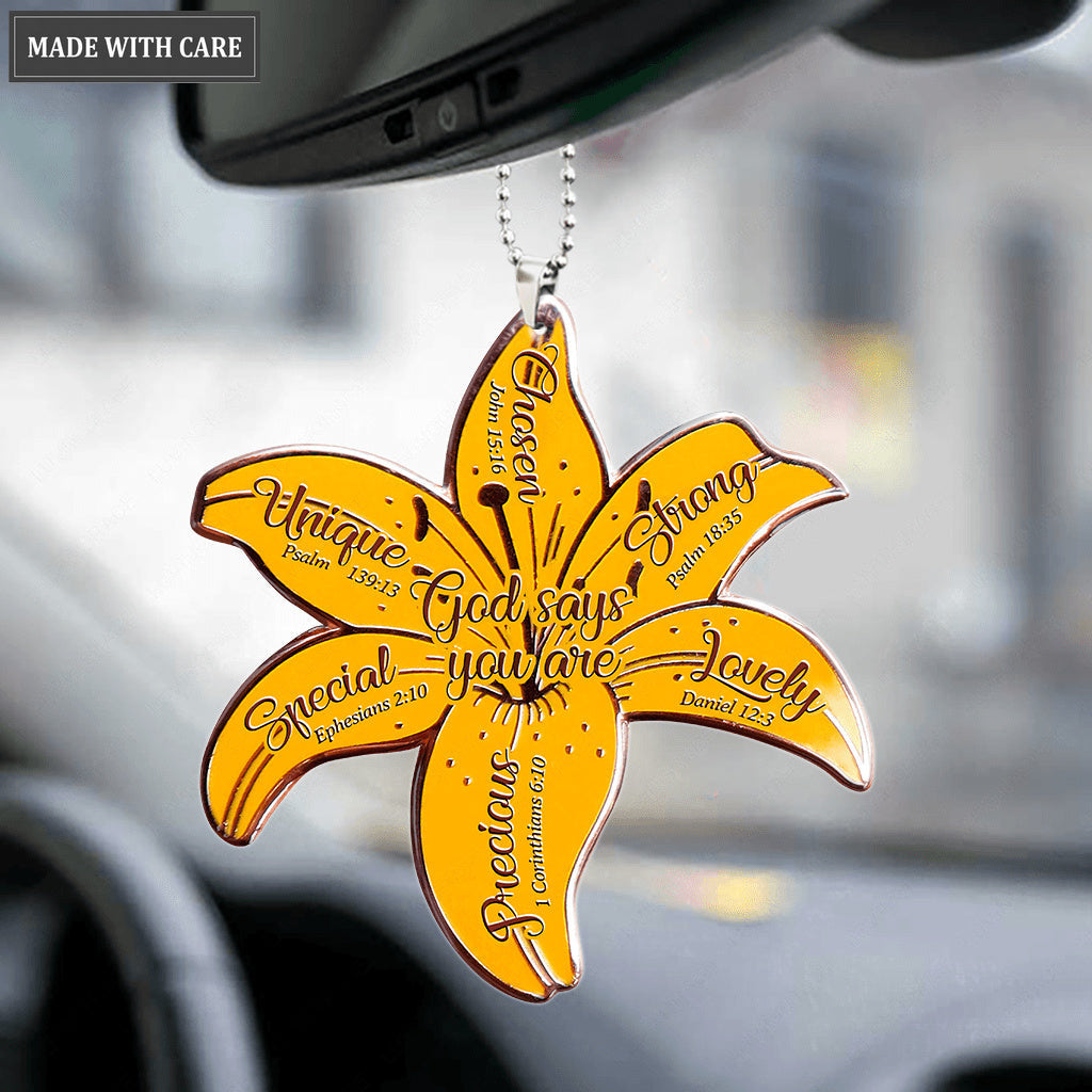Yellow Lily God Says You Are Ornament