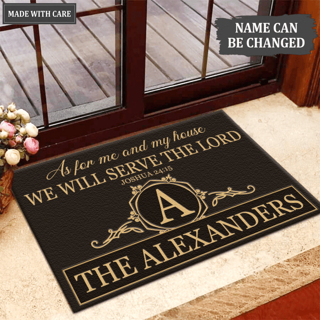 Luvingrace L161 Vintage Monogram Collection As For My House Personalized Doormat
