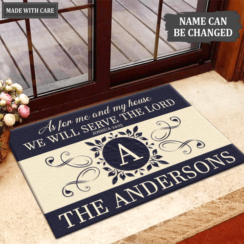 Luvingrace L162 Vintage Monogram Collection As For My House Personalized Doormat
