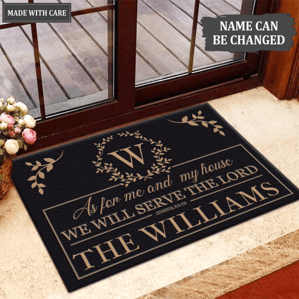 Luvingrace L165 Vintage Monogram Collection As For My House Personalized Doormat