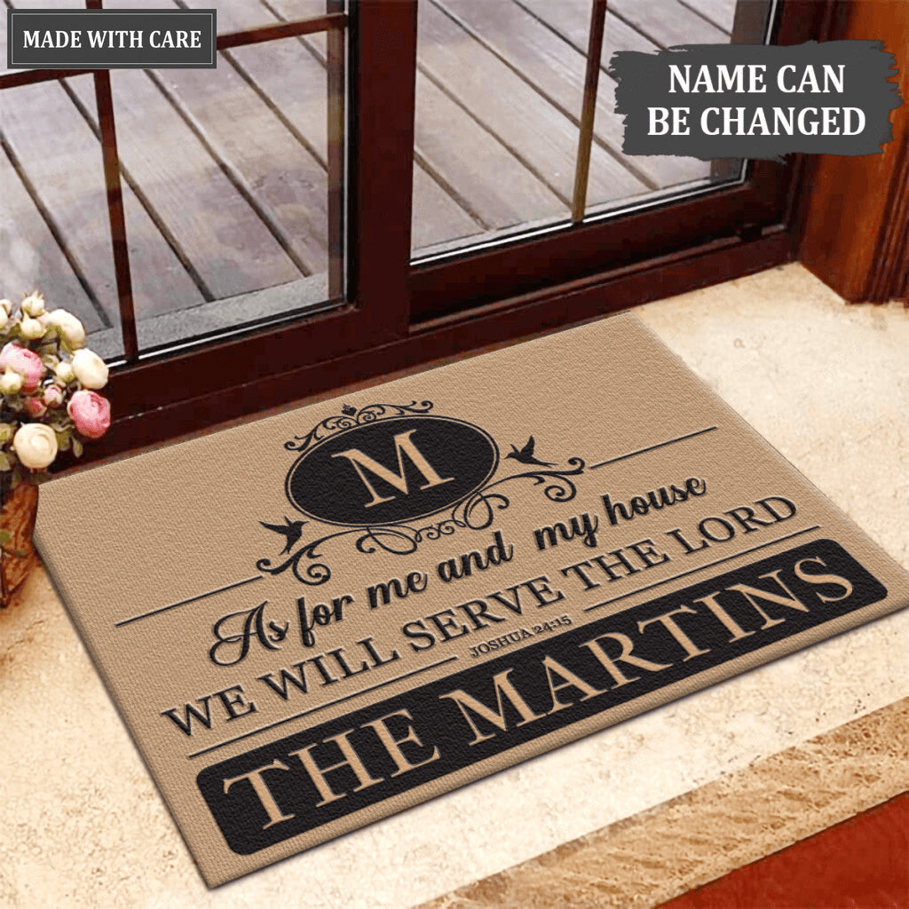 Luvingrace L166 Vintage Monogram Collection As For My House Personalized Doormat
