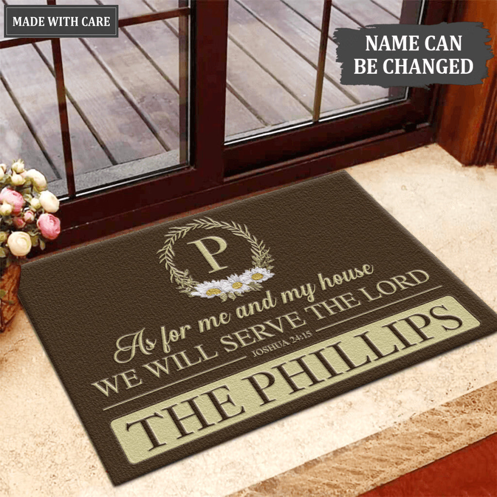 Luvingrace L167 Floral Monogram Collection As For My House Personalized Doormat