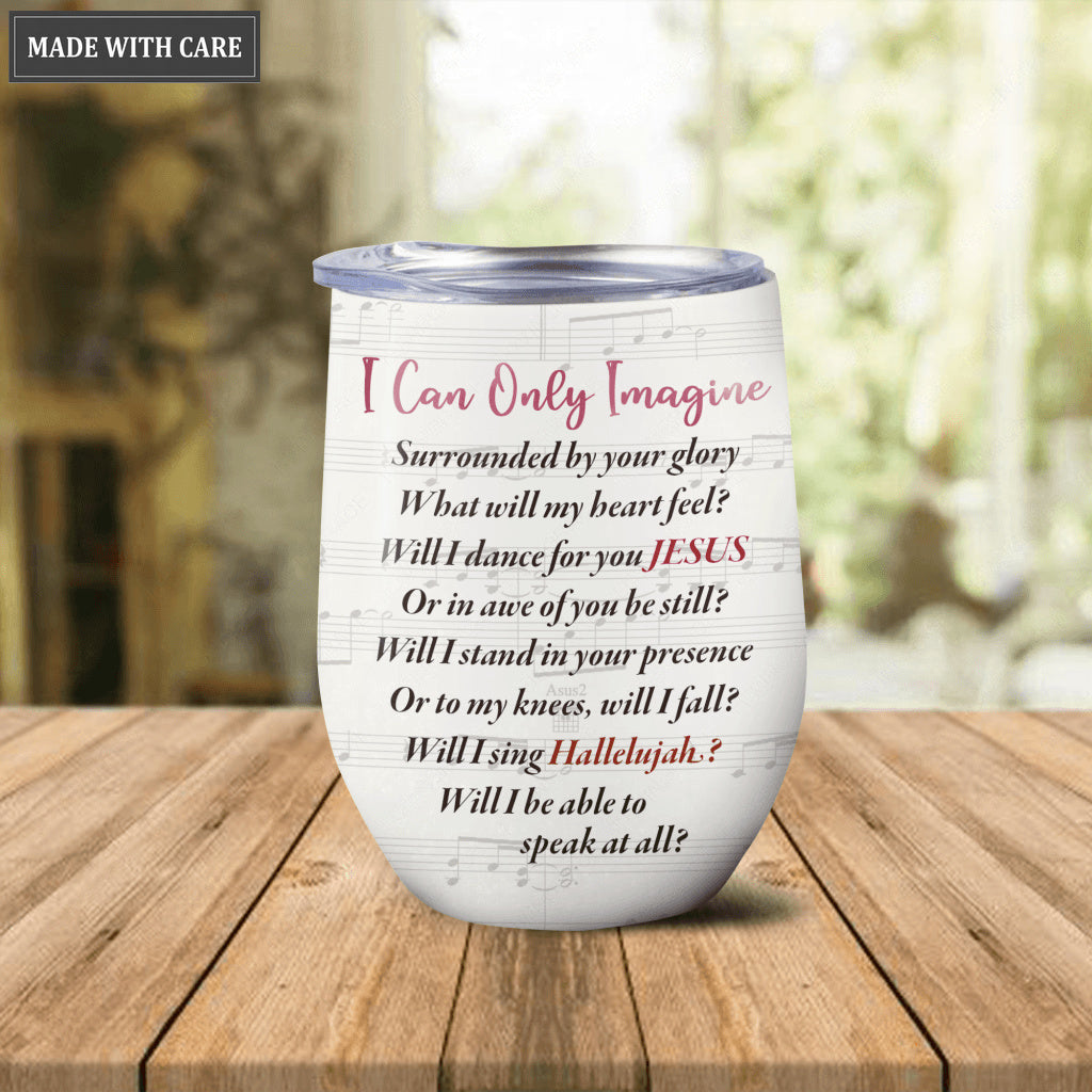 Personalized Floral Music Sheet Wine Tumbler