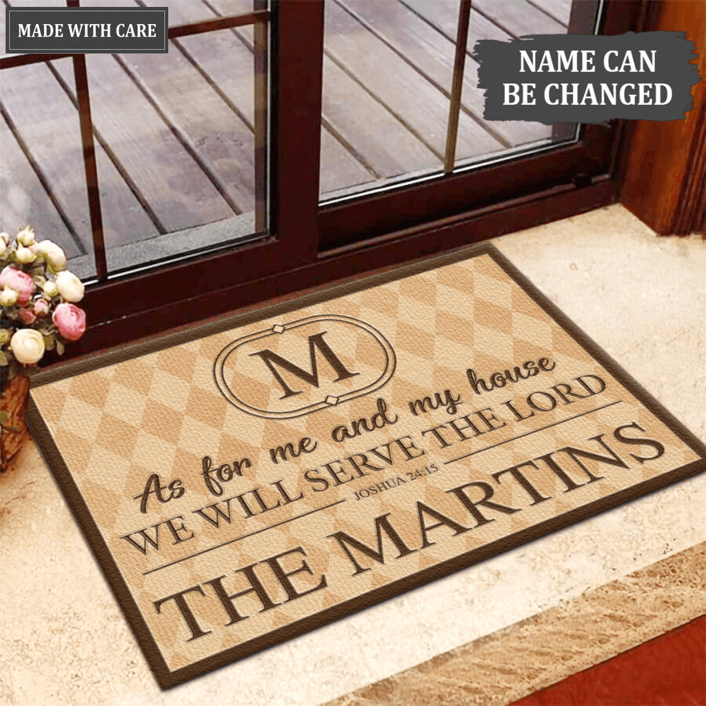 Luvingrace L168 Vintage Monogram Collection As For My House Personalized Doormat