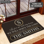Luvingrace L169 Vintage Monogram Collection As For My House Personalized Doormat