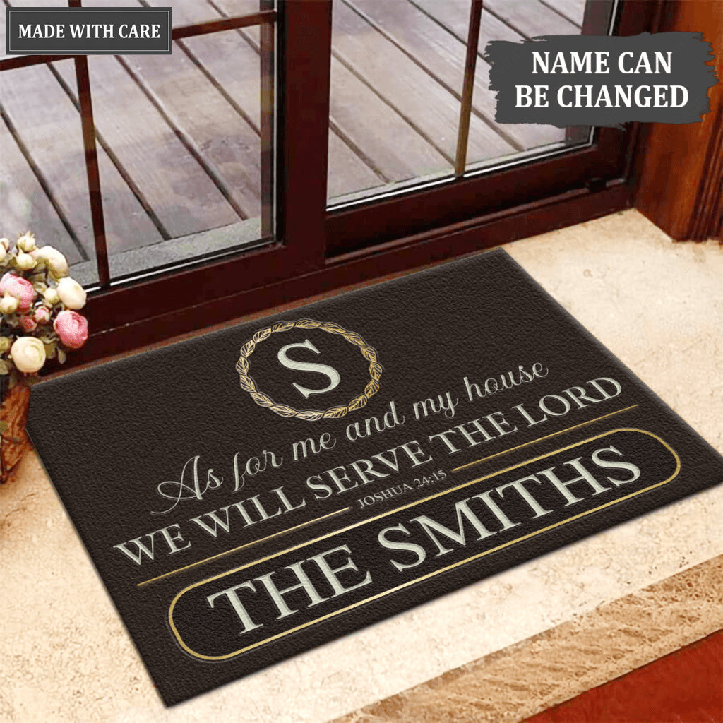 Luvingrace L169 Vintage Monogram Collection As For My House Personalized Doormat