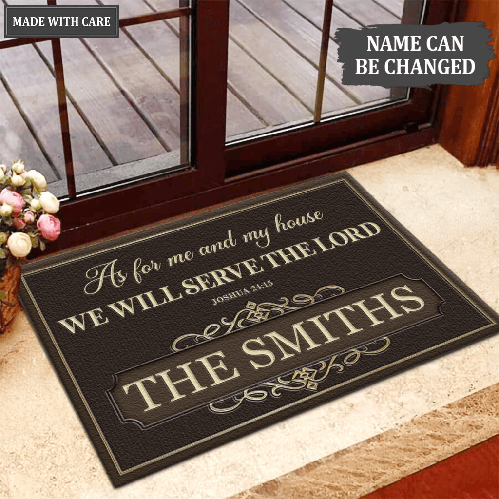 Luvingrace L170 Vintage Monogram Collection As For My House Personalized Doormat