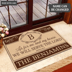Luvingrace L171 Vintage Monogram Collection As For My House Personalized Doormat