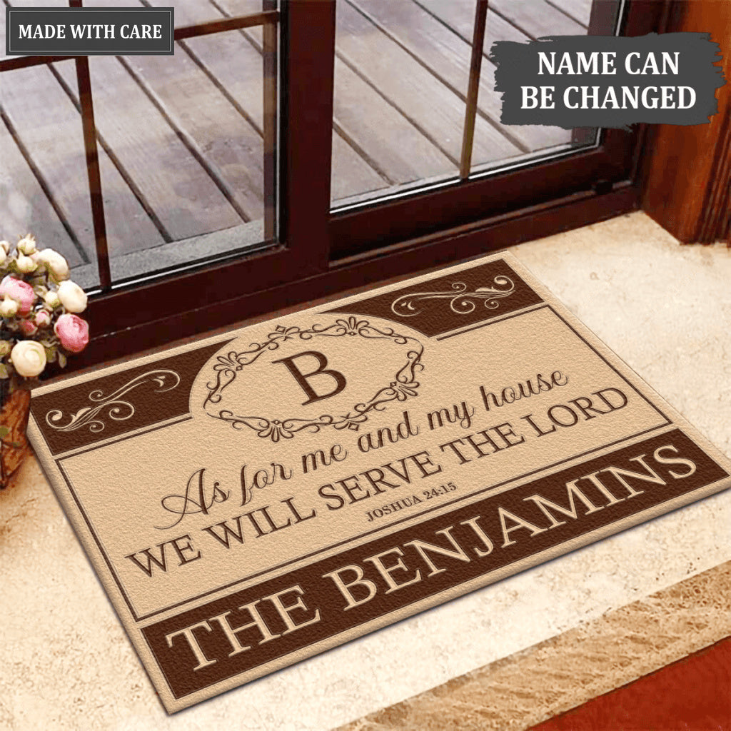 Luvingrace L171 Vintage Monogram Collection As For My House Personalized Doormat