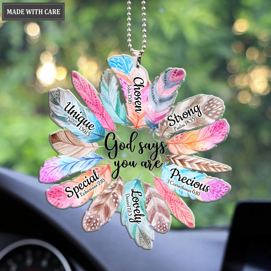 Boho Feather God Says You Are Ornament